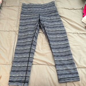 Lululemon wunder under crop III space dye twist sapphire blue